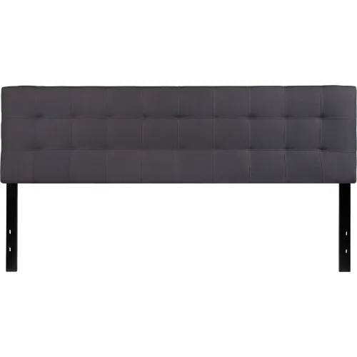 Flash furniture bedford tufted upholstered king size headboard in dark gray deals fabric