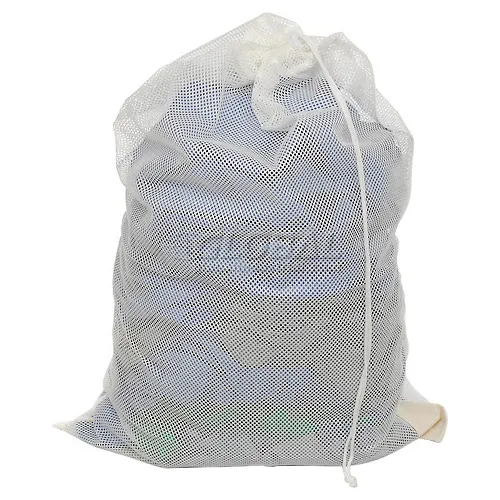 Mesh Bag W/ Drawstring Closure, White, 18x30, Medium Weight - Pkg Qty 12