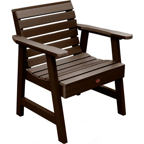 highwood® Weatherly Garden Chair, Eco-Friendly Synthetic Wood In Weathered Acorn Color
