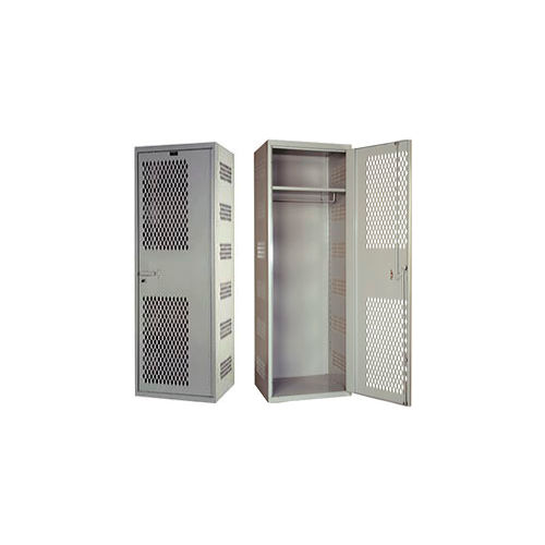 Hallowell SecurityMax&#174; Welded Ventilated Locker, 18&quot;Wx22&quot;Dx72&quot;H, Light Gray, Assembled