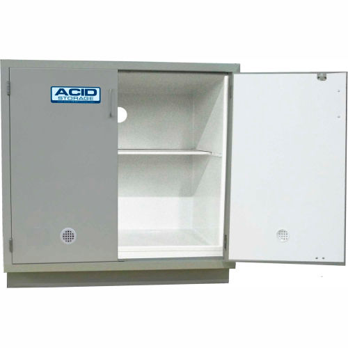 HEMCO® Acid Base Cabinet, 36"W x 22"D x 35-1/4"H, 2 Doors, White