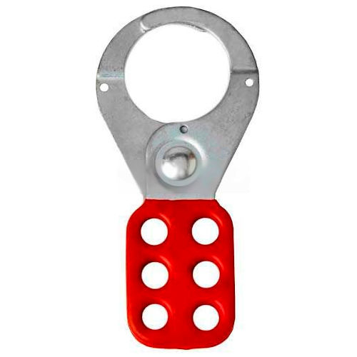 Horizon Mfg. Lockout Tagout Hasp, 5502, Standard Style, 1-1/2" Opening, Red - Pkg Qty 12