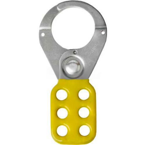Horizon Mfg. Lockout Tagout Hasp, 5513, Standard Style, 1-1/2&quot; Opening, Yellow - Pkg Qty 12