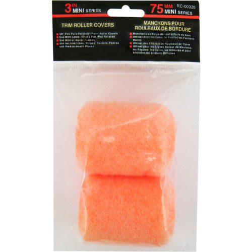 3" X 3/8" Polyester Trim Roller Cover, 2 Pack - RC00326 - Pkg Qty 12