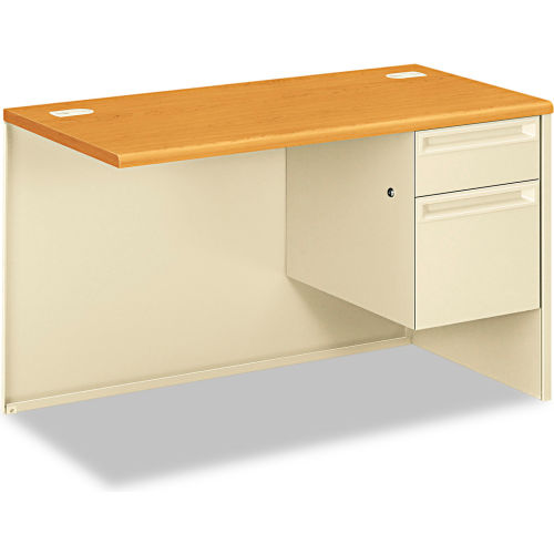 HON® Right Flush Return - 48"W x 24"D x 29-1/2"H - Harvest/Putty - 38000 Series