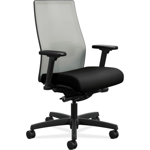 HONÂ® Ignition 2.0 Mid-Back Adjustable Lumbar Computer Chair - Black Fabric / Fog Mesh