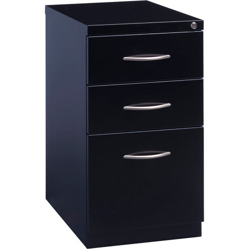 Hirsh Industries&#174 23" Deep Mobile Pedestal, Box/Box/File with Arch Pull Handles - Black