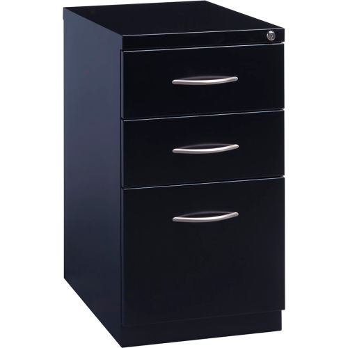 Hirsh Industries® 23" Deep Mobile Pedestal, Box/Box/File with Arch Pull Handles - Black