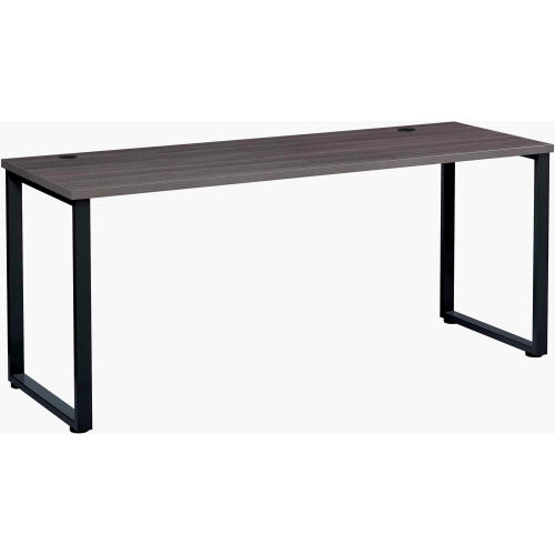 Open Plan Office Desk - 48"W x 24"D x 29"H - Charcoal Top with Black Legs