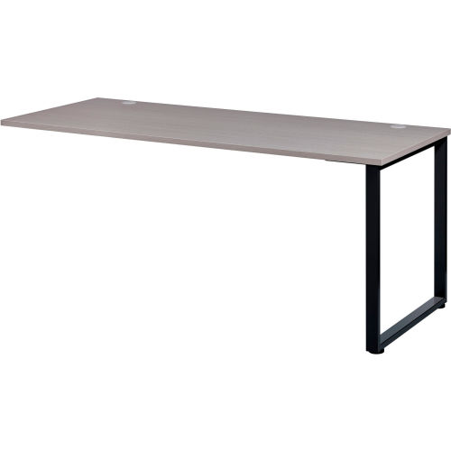 Open Plan Return Desk - 48inW x 24inD x 29inH - Gray Top with Black Legs