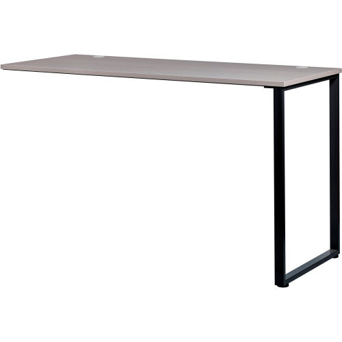Open Plan Standing Height Return Desk - 48inW x 24inD x 29inH - Gray Top with Black Legs