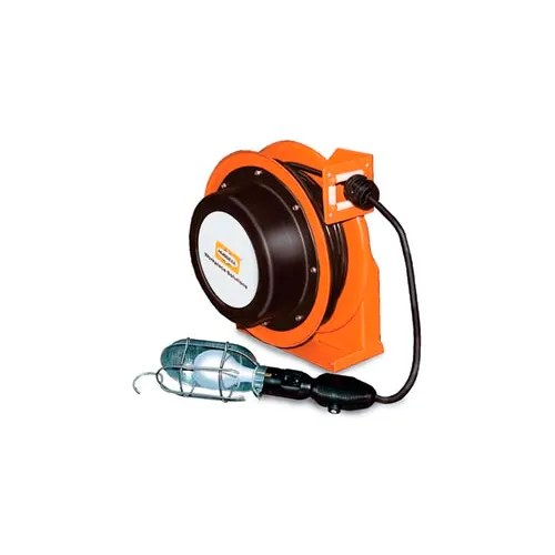 Hubbell ACA16325-HL Industrial Duty Cord Reel with Incandescent Hand Lamp -  16/3c x 25', Aluminum