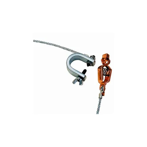 Hubbell GCSI-AC-10 Alligator Clip & C-Clamp w/ 10 Ft. 7X19 Insulated Stranded Flex. Steel Cable