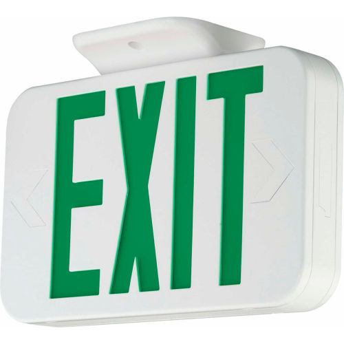 Hubbell CEG LED Exit Sign, White, Green Letters w/ Ni-Cad Battery