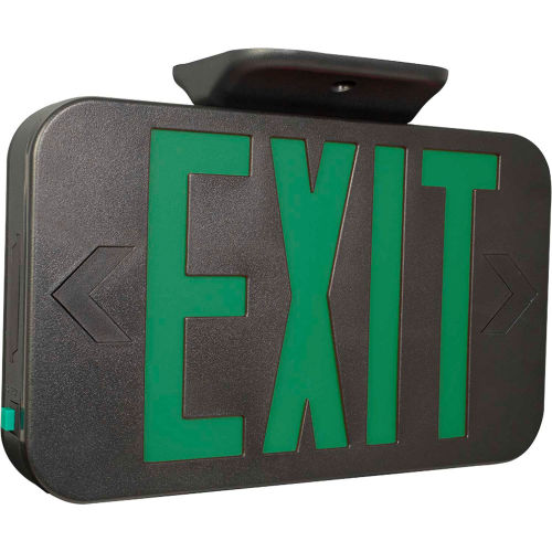 Hubbell CEGB LED Exit Sign, Black, Green Letters w/ Ni-Cad Battery