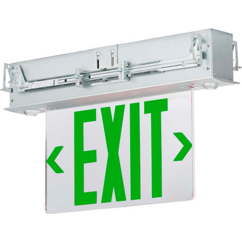 Hubbell LED Edge-Lit Combo Exit/Emergency Unit, NiMH Battery, Green ...