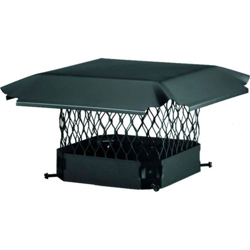 HY-C Draft King CBO1515 Single Flue Chimney Cap Bolt-On 15"L x 15"W Black Galvanized Steel
