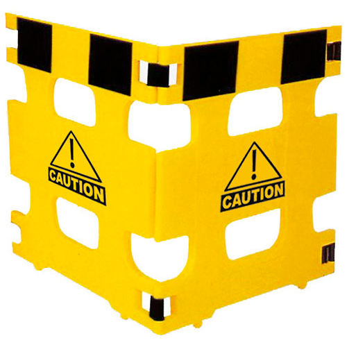 Folding Plastic Barricade Set Of 3 Panels Open 111"L X 36"H X 1-1/4" Thick