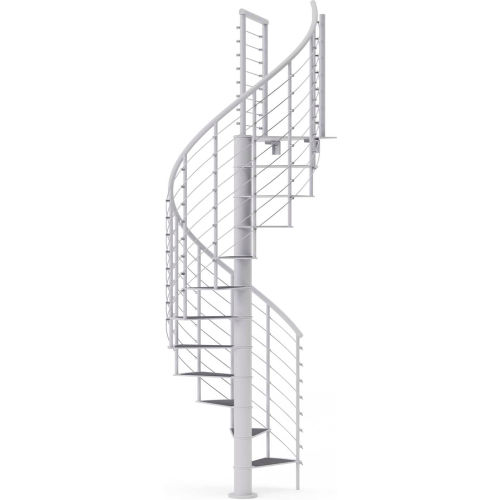Global Industrial™ Hayden 42"H Platform Rail Spiral Stair Kit, 42"Dia, 13-1/3'H, Steel Tread
