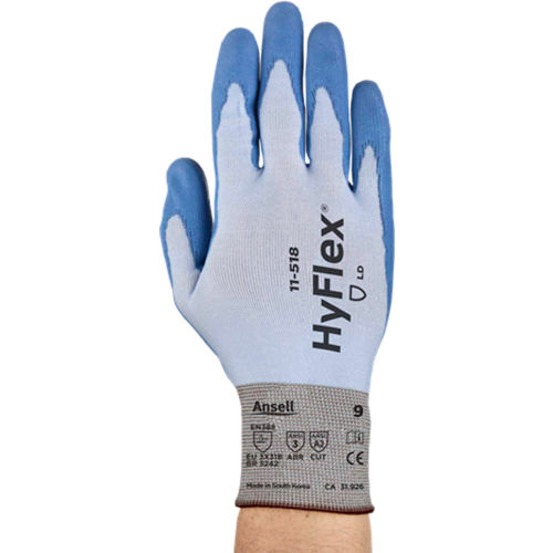 HyFlex&#174; Seamless Polyurehtane Coated Gloves, Ansell 11-518, Size 9, 1 Pair