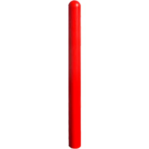 Ideal Shield® Smooth Bollard Post Sleeve, 3" HDPE Dome Top, Red
