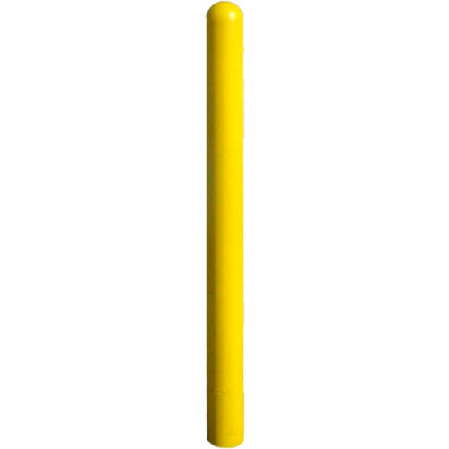 Ideal Shield® Smooth Bollard Post Sleeve, 3" HDPE Dome Top, Yellow