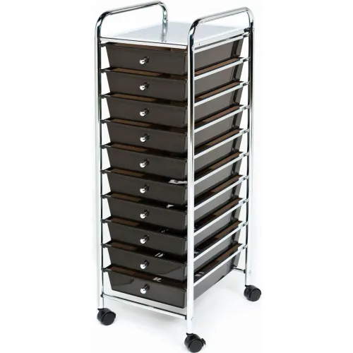 Seville Classics 15-Drawer Organizer Cart - Black