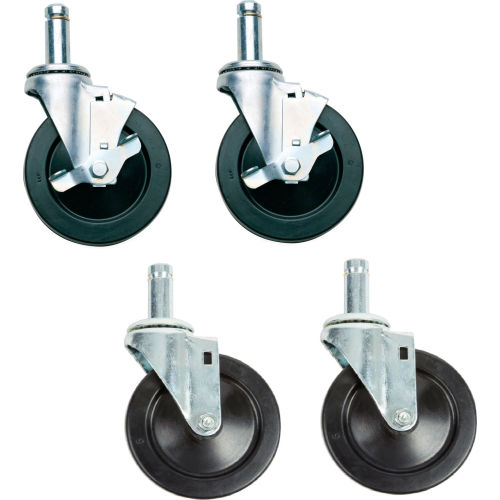 Metro M4PK5MMBX MetroMax 5" Stem Caster Pack: (2) 5M Swivel, (2) 5MB Brake