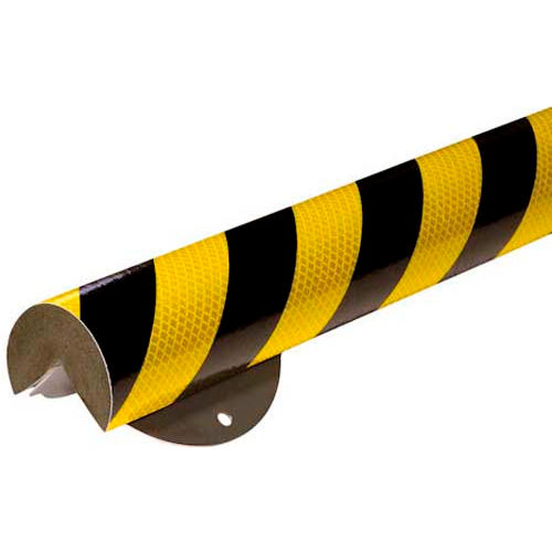Knuffi&#174; WPK-A+ Corner Wall Protection Kit, 3.28', Reflective Black/Yellow, 60-6866-1