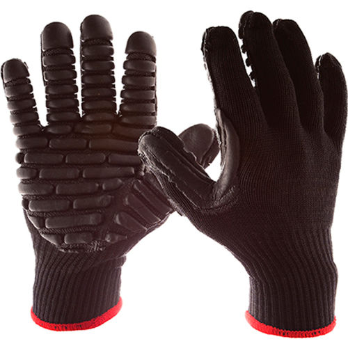 Impacto Blackmaxx Med Vibration Reducing Glove, Elastic Knit, Flexible Coated Pad On Palm & Fingers