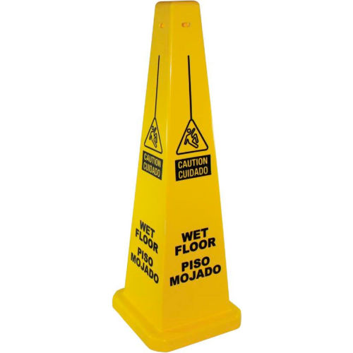 Impact&#174; Caution Wet Floor Sign - Four Sided, Spanish/English, 36&quot; , 23879 - Pkg Qty 5