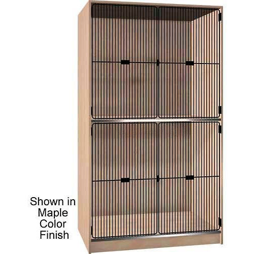 Ironwood 2 Compartment Black Grill Door Wood Storage Cabinet, Maple Color