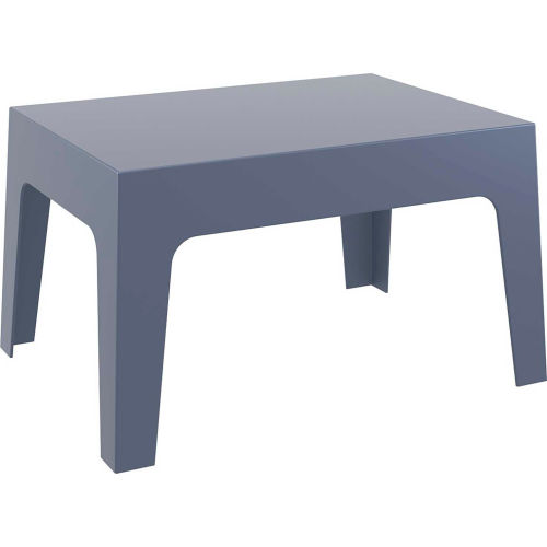 Siesta Box Resin Outdoor Coffee Table, Dark Gray