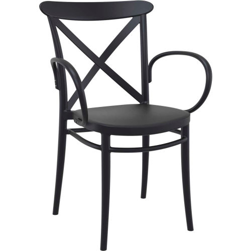 Siesta Cross XL Resin Outdoor Arm Chair, Black
