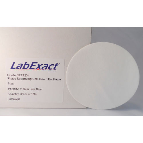 LabExact Grade CFP1234 Phase Separating Cellulose Filter Paper 11.0 cm Dia., 11 um, 100 PK