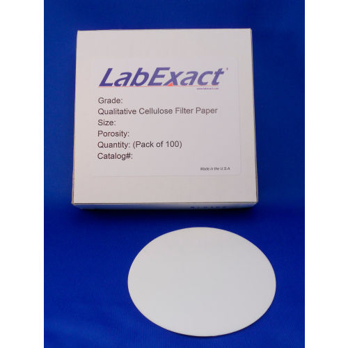 LabExact Grade CFP4 Qualitative Cellulose Filter Paper 0.21 mm Thick, 7.0 cm Dia., 25 um, 100 PK