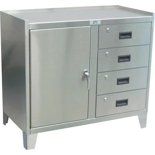 Steel Base Cabinet, 36 Wide x 32.5 Tall x 22 Deep, 4 Drawers