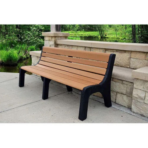Frog Furnishings Newport 4' Recycled Plastic Bench, with Back
