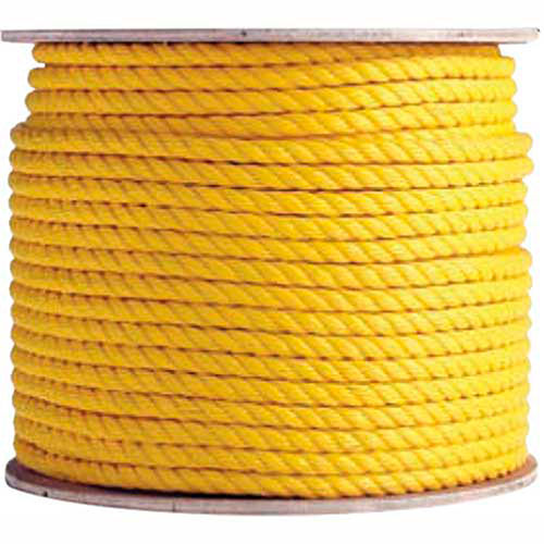 BOEN Polypropylene 3-Strand Rope YR-12600 - 1/2&quot; x 600' - 25 Lb. - Yellow