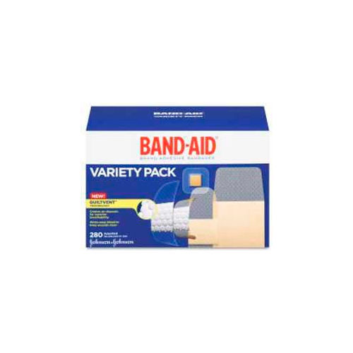 Johnson & Johnson Band Aid Assorted Sizes, Wet Flex/Refillable/Waterproof, 280BX, Sheer, WH