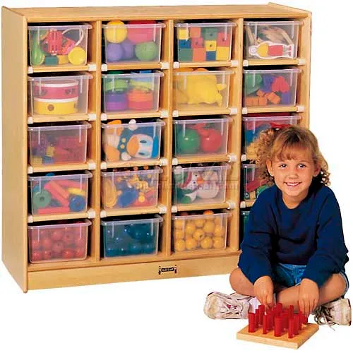 Jonti-Craft 8 Cubbie Tray Mobile Unit with Colored Trays