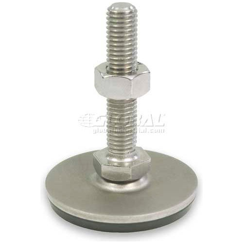 Leveling Foot W/Plastic Cap, 3/4-10 x 3.93" Stud, 3.15" Base Dia, 4.85"H, 3370 Lbs. Cap, 304 SS