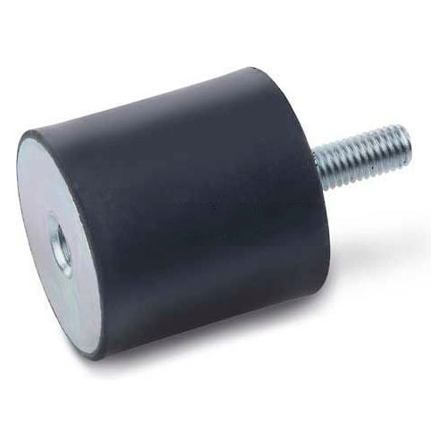 Vibration Mount, 1 Tapped Hole, 1 Threaded Stud, 1.00&quot; Dia, .75&quot;H, 1/4-20 Thread