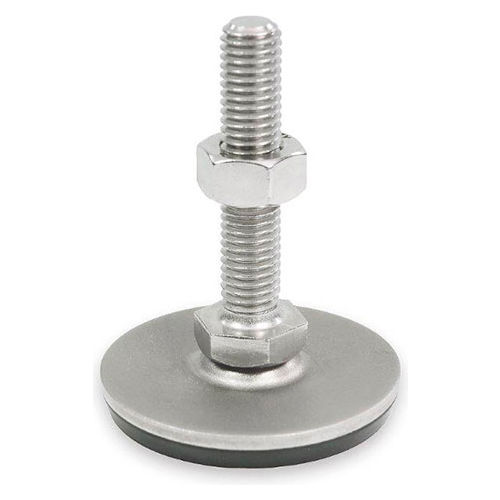 Leveling Foot - Threaded - 2700 Lbs. Capacity - 1.57&quot; Base Dia. - J.W. Winco 41-40-3/8X16-75-D1-S