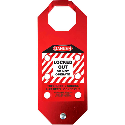 Accuform KDH643 Stopout® Aluma-Tag™ Hasp, Danger Locked Out Do Not Operate, Aluminum