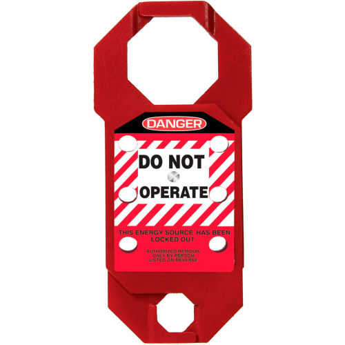 Accuform KDH731 Stopout® Double-Cross Aluma-Tag™ Hasp, Danger Label, Aluminum