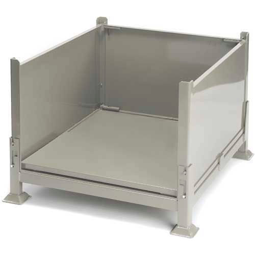 Collapsible Sheet Metal Steel Container 40-1/2"x34-1/2"x26" Zinc-Galv