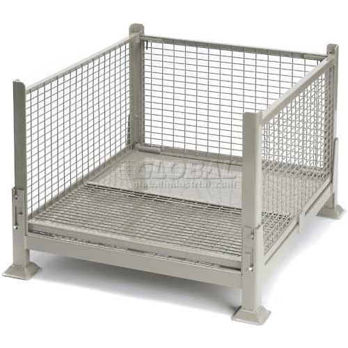 Collapsible Wire Mesh Steel Container 40-1/2"x34-1/2"x26" Zinc-Galv