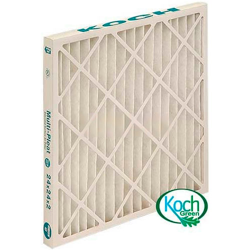 Koch&#153; High Capacity Multi-Pleat Green Air Filter, MERV 13, Extended Surface, 20&quot;Wx24&quot;Hx4&quot;D - Pkg Qty 6