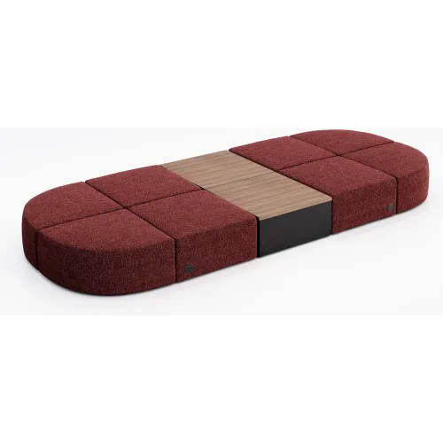 KFI Studios Conversa 8 Person Modular Seating w/Studio Teak Table